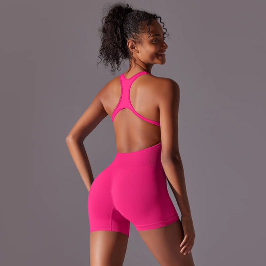 Diva® Curve Back Seamless Yoga Jumpsuit - Icy queens