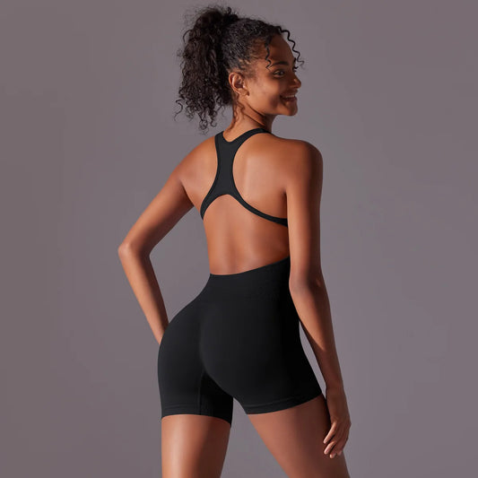 Diva® Curve Back Seamless Yoga Jumpsuit - Icy queens