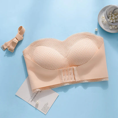 Push Up Bra with Front Closure Strapless