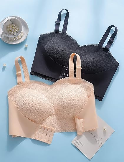 Push Up Bra with Front Closure Strapless