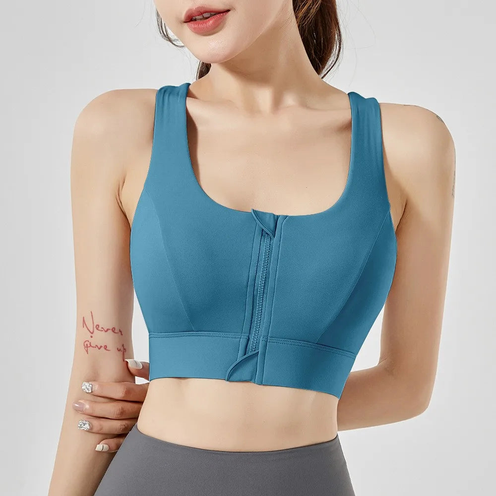 Diva® Front Zipper Firm Yoga Bra - Icy queens