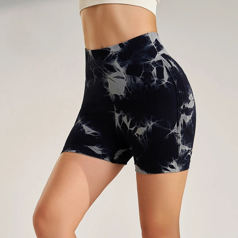 Tie-Dye Seamless Yoga Shorts - Icy queens