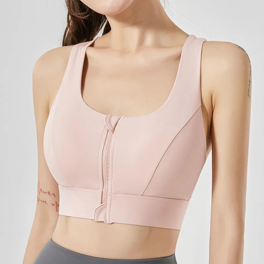 Diva® Front Zipper Firm Yoga Bra - Icy queens