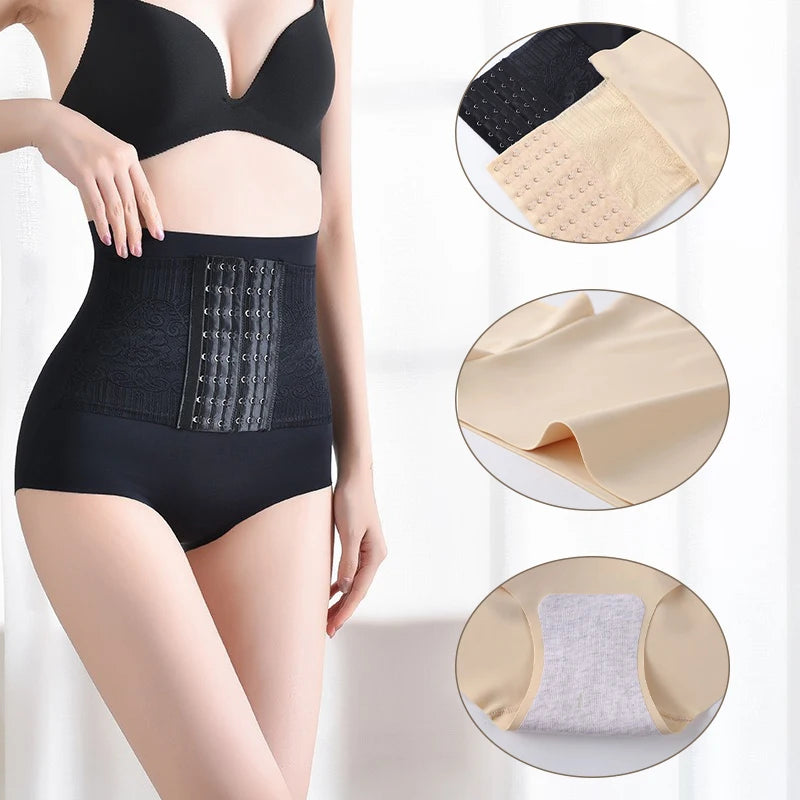6 Row Buckles High Waist Shapewear - Icy queens
