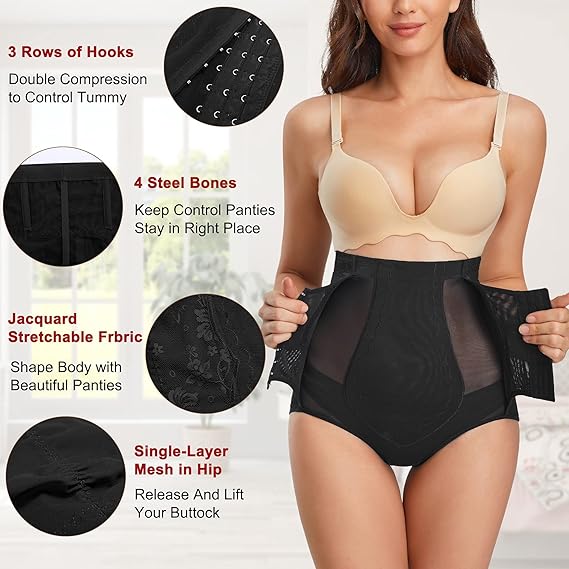 6 Row Buckles High Waist Shapewear - Icy queens